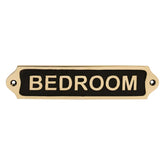 Brass Bedroom Door Sign | Black Finish | 22x5cm